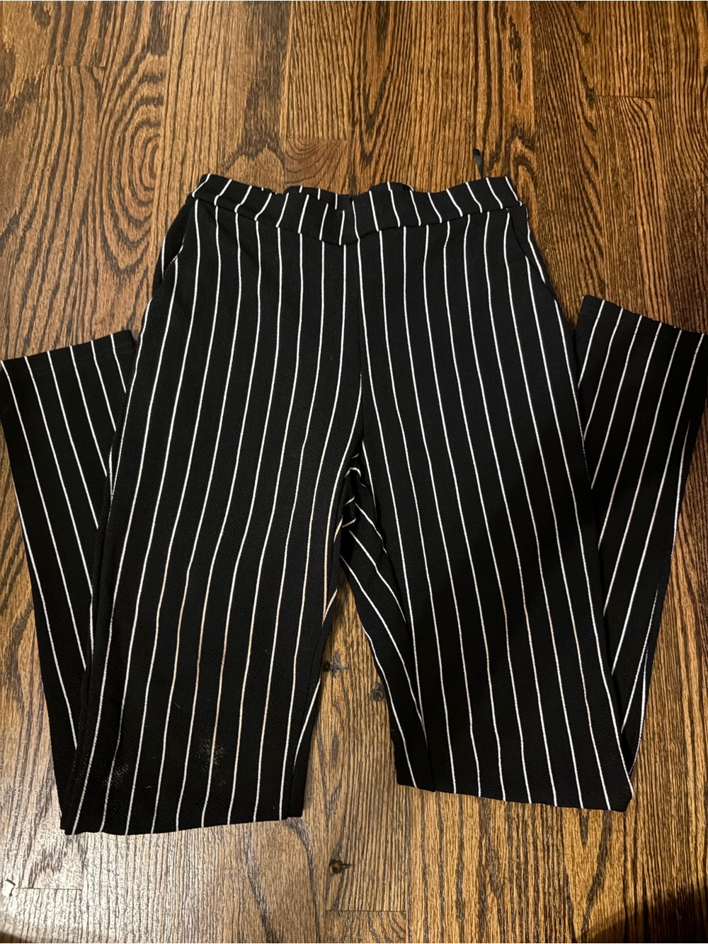 SHEIN Black Pinstripe Trousers